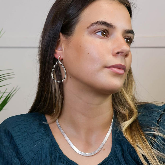 Faux Gold Large Teardrop Drop Earrings