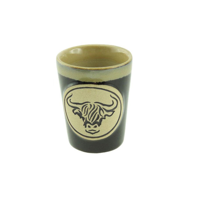 Black Highland Cow Head Shot Cup