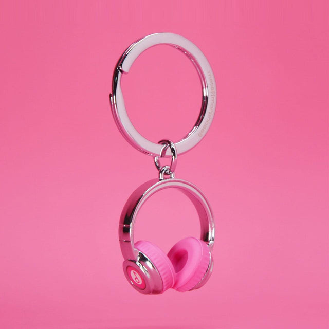 Pink Headphones Keyring
