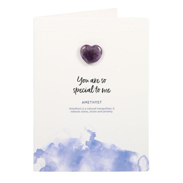 You Are So Special To Me Amethyst Crystal Heart Card