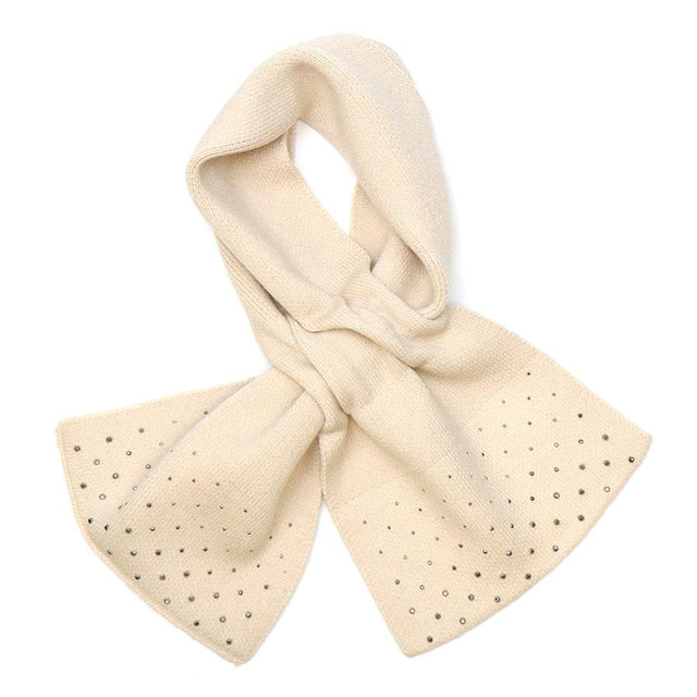 Cream Pull Through Scarf with Diamante Crystals