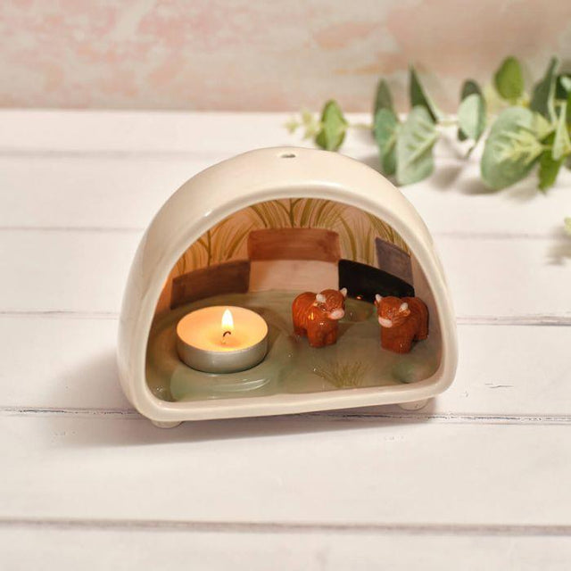 Highland Cow Decorative Dome Ceramic Tea Light Holder