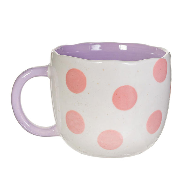 Sass & Belle Surprise Cat Polka Dot Mug Outside Polka Dot Pattern