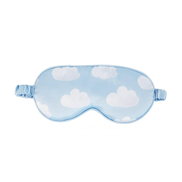 Blue & White Cloud Eye Mask on white background