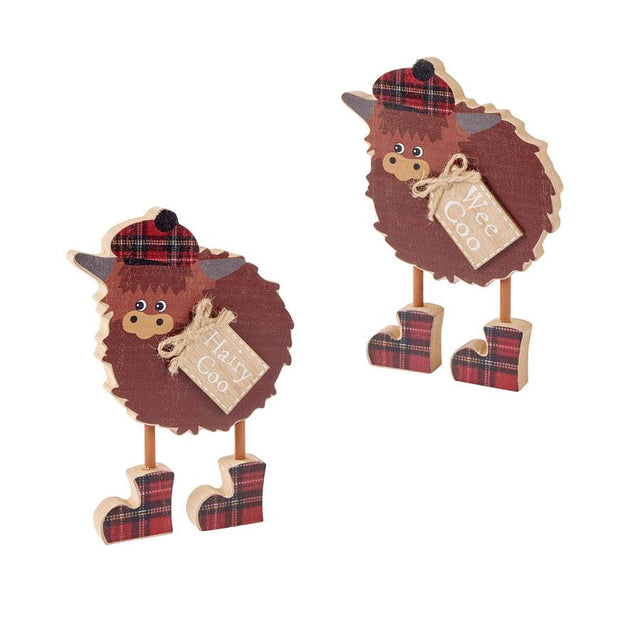 Highland Cow Standing Block Decoration