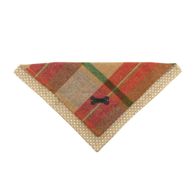 Camel Check Tweed Dog Bandana