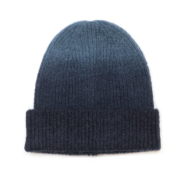 Navy Blue Ombre Beanie Hat