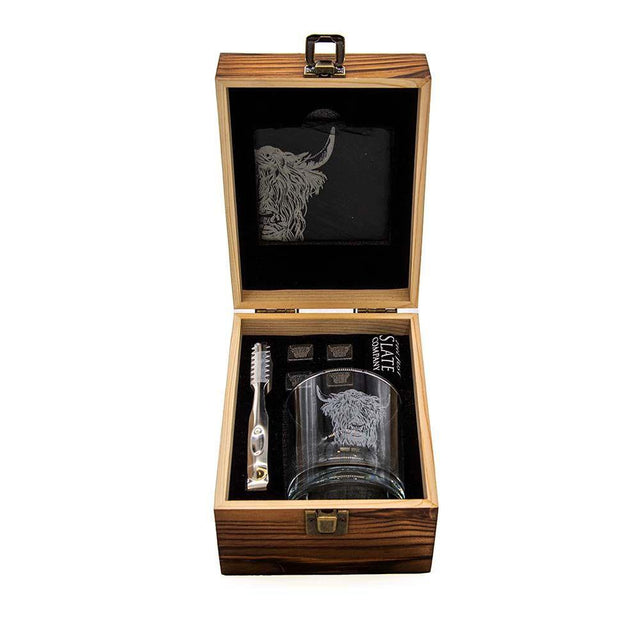 Highland Cow Whisky Tumbler Drinks Set