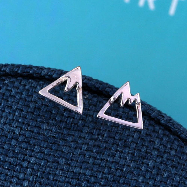 The Wanderer Mountain Earrings in Silver