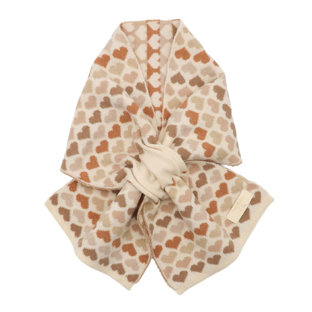 Taupe Hearts Pull Through Scarf