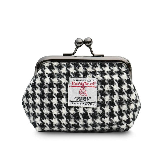 Harris Tweed Black and White Dogtooth Coin Purse