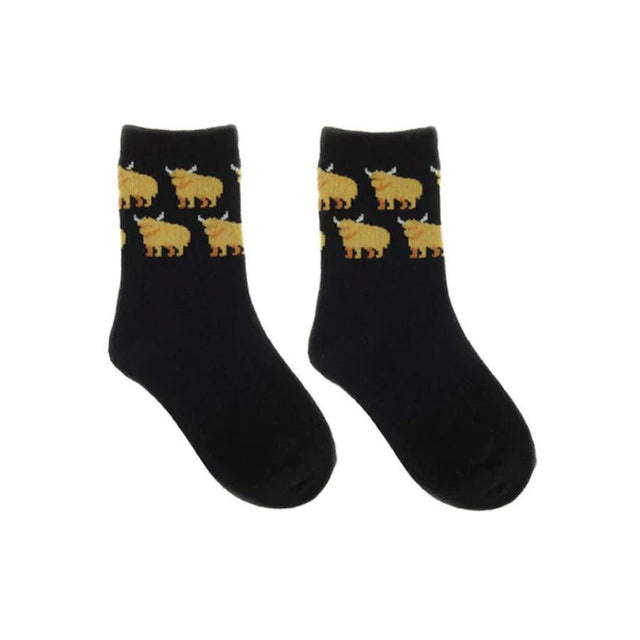 Highland Cow Toddler Socks
