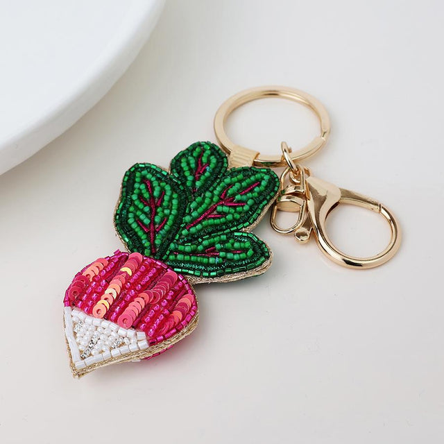Radish Beaded Bag Charm