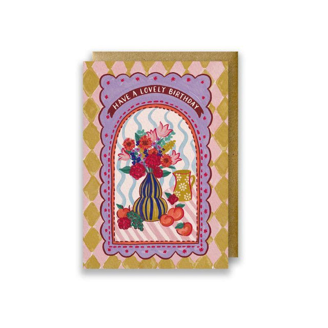 Harlequin Lovely Birthday Card