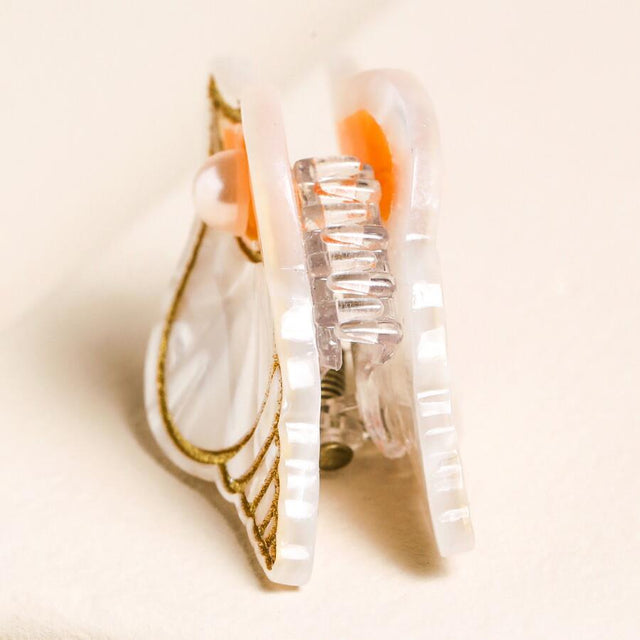 White Mini Shell Hair Clip