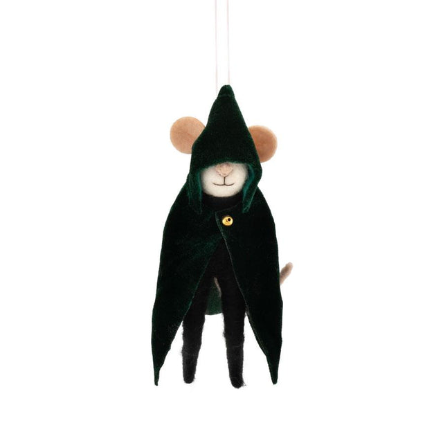 Cloaked Mouse Felt Hanging Decoration