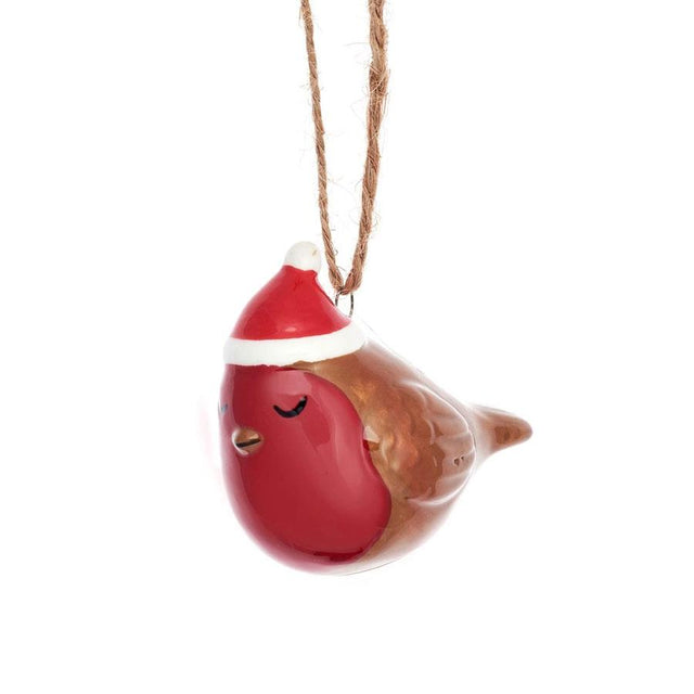 Robin Ceramic Hanging Decoration Close Up
