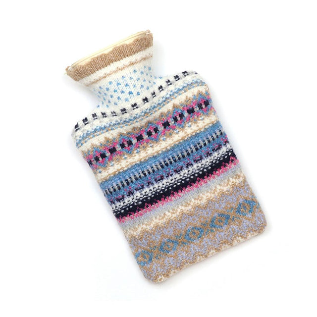 Camel and Blue Mix Stripe Knit Hotwater Bottle