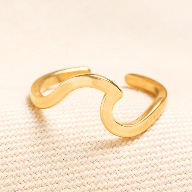 Gold Wave Toe Ring
