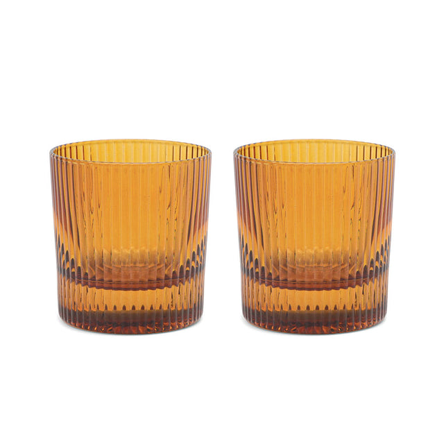 The Scout Amber Lowball Glasses Set