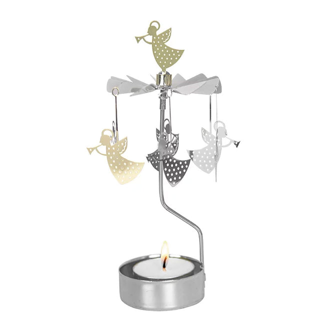Angel Trumpet Tea Light Rotary in Silver