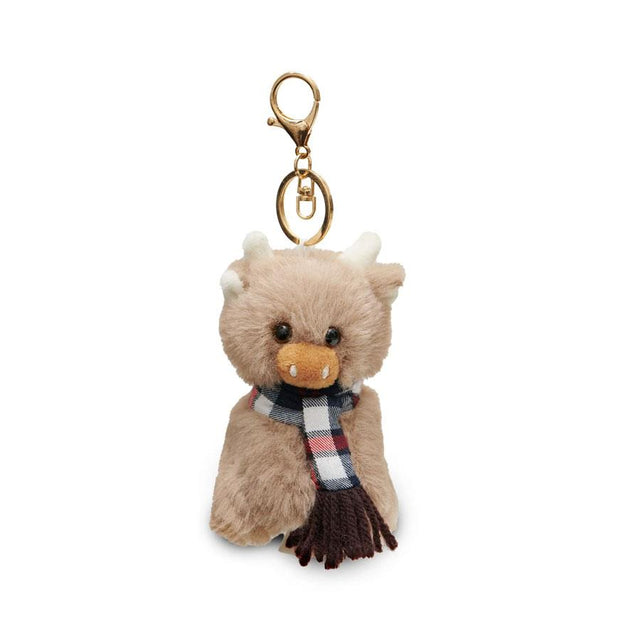 Angus the Highland Cow Keyring with Tartan Scarf