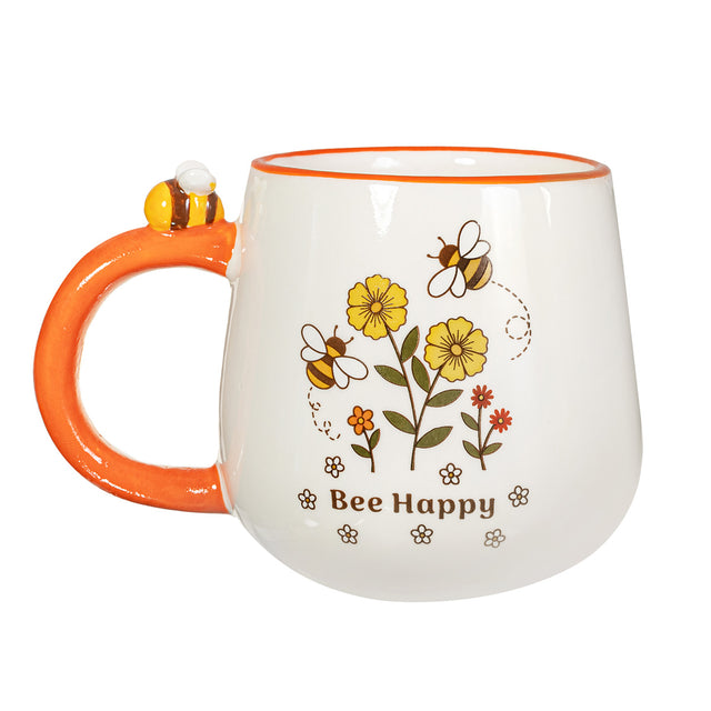 Sass and Belle Retro Bee Happy Bee and Flower Mug