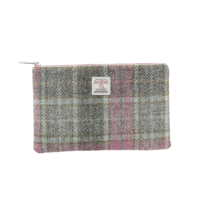 Glen Appin Soft Pink Buchanan Harris Tweed Berneray Zip Pouch