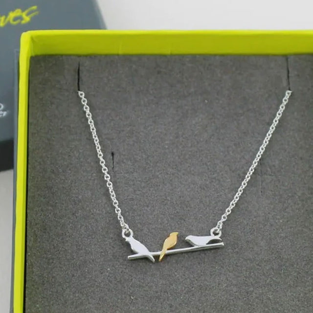 Birds on a Wire Pendant Necklace