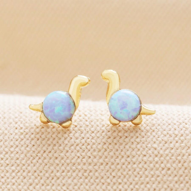 Blue Opal Dinosaur Stud Earrings Lisa Angel
