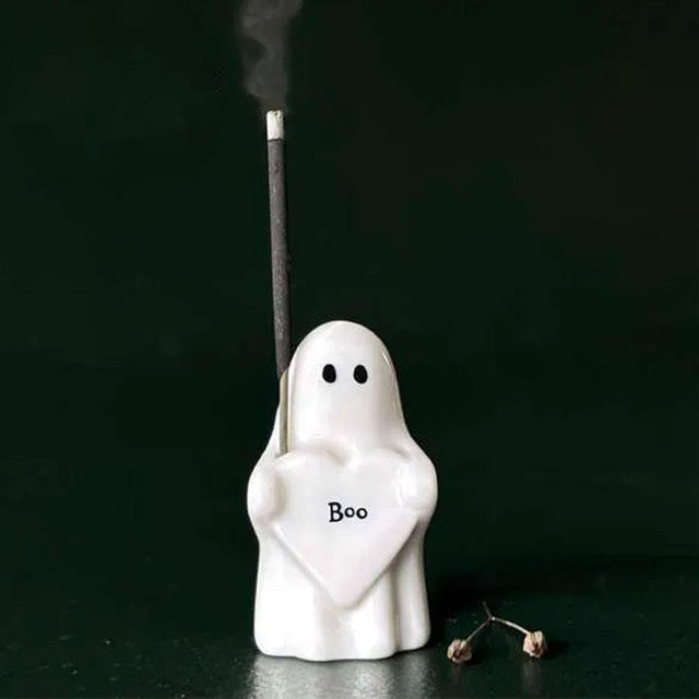 Boo Ghost Mini Porcelain Incense Holder