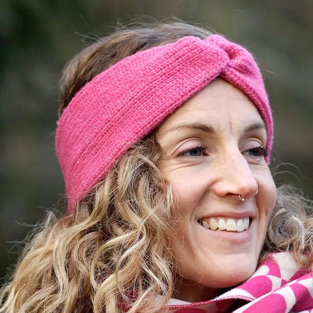Bright Rose Pink Twist Headband Pom Boutique 2