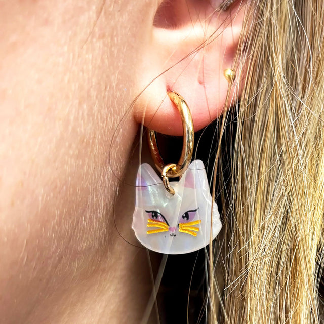 House of Disaster Catnip Cat Hoop Earrings