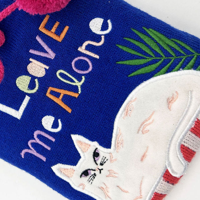 House of Disaster Leave Me Alone Catnip Hot Water Bottle Close Up