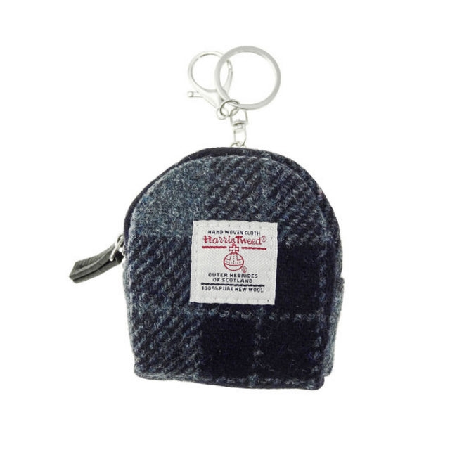 Glen Appin Harris Tweed Grey and Black Tartan Cava Micro Bag