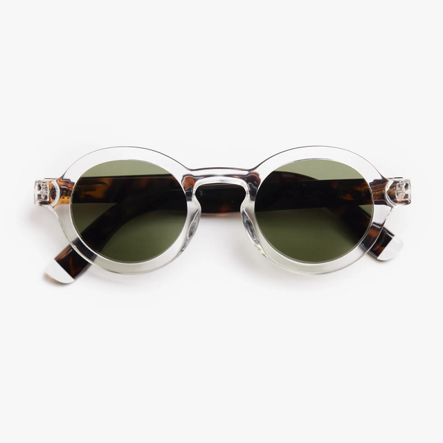 Barner Charles Crystal Green and Tortoise Shell Combi Sunglasses Front View