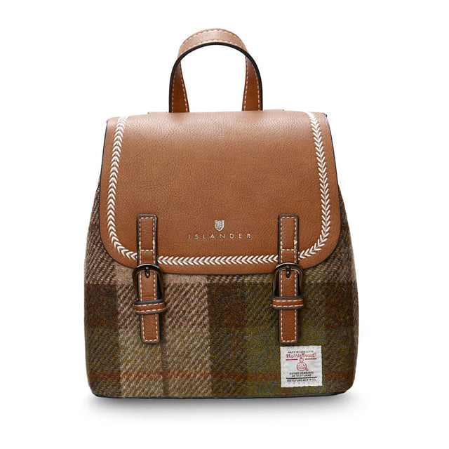 Islander Harris Tweed Chestnut Tartan Mini Jura Backpack