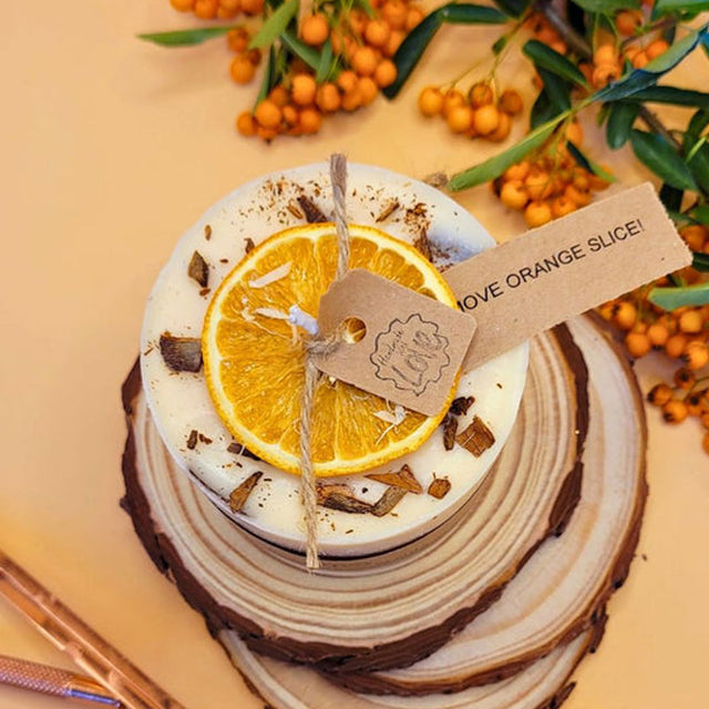 Small Cinnamon & Orange Pillar Candle