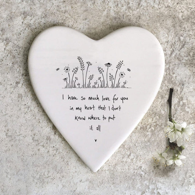 So Much Love for You Heart Porcelain Coaster