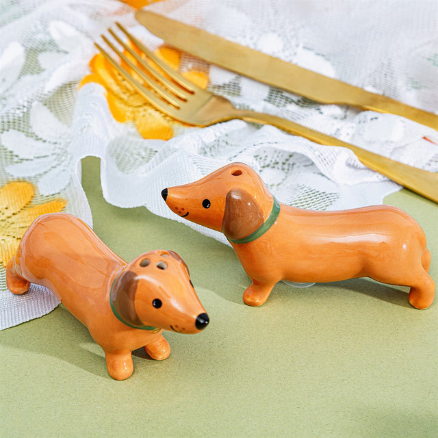 Sass and Belle Dachshund Salt and Pepper Shaker Set