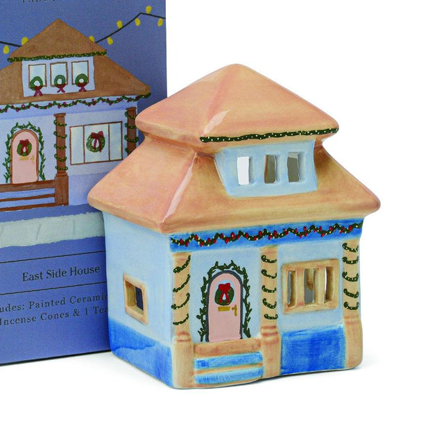 East Side House Ceramic Incense & Tea Light Holder Set