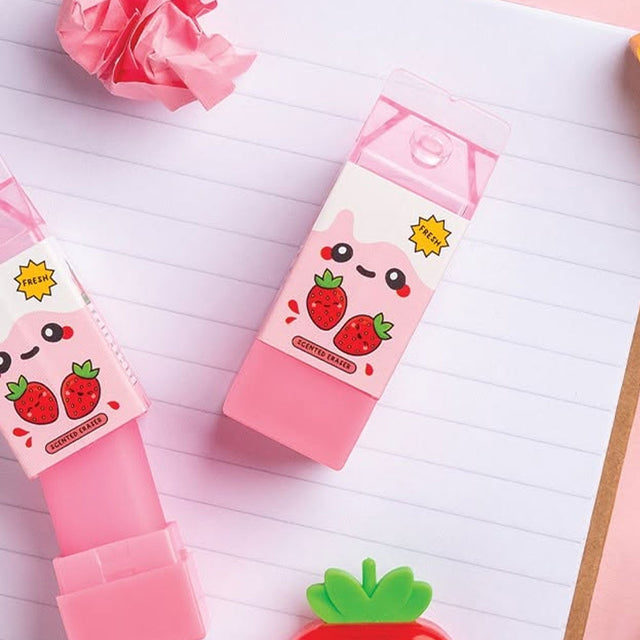 Foodiemals Strawberry Milk Carton Scented Eraser