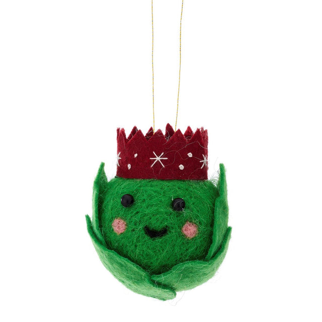 Brussel Sprout Felt Hanging Decoration Sass & Belle