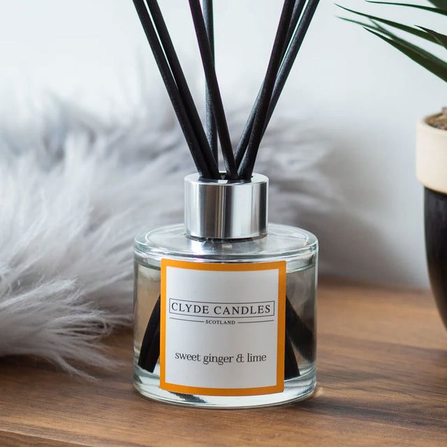 Clyde Candles Sweet Ginger and Lime Reed Diffuser Close Up