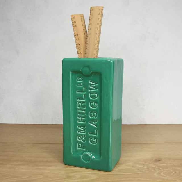 Green Glasgow Brick Vase