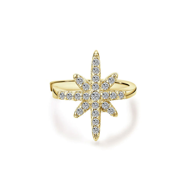 Compass Star Ear Cuff in Gold