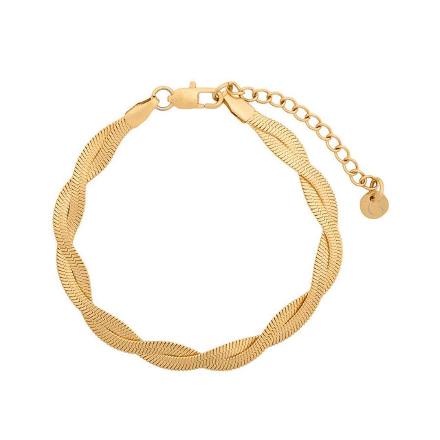 Gold Twisted Snake Chain Bracelet