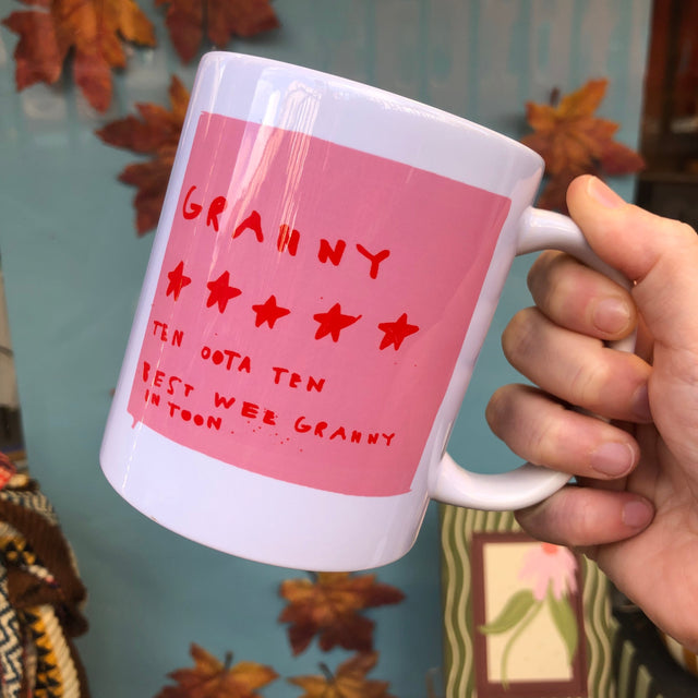 Pink 5 Star Granny Ceramic Mug