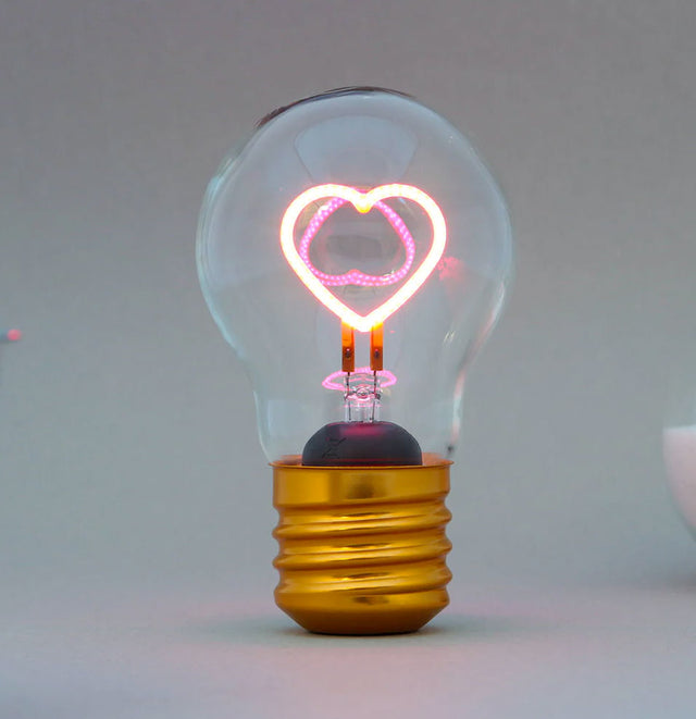 Pink Heart Cordless Lightbulb Decoration