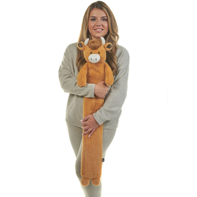 Aroma Home Highland Cow Long Plush Hot Water Bottle Full Length
